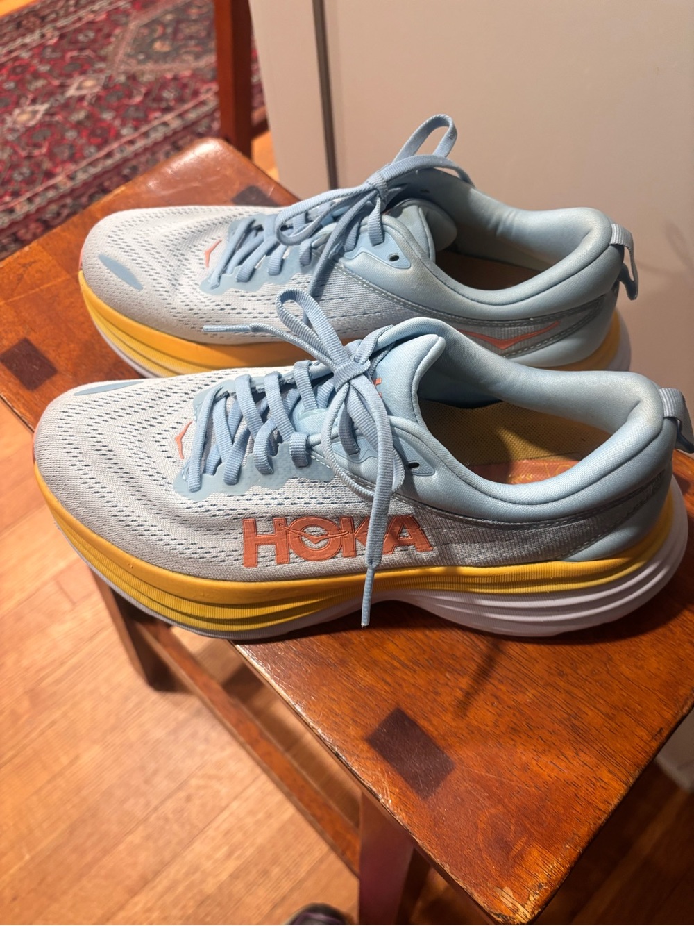 Hoka Bondi 9 sneakers Blue and Yellow - Picture 3 of 4